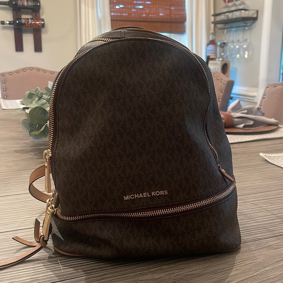 Michael Kors Rhea Zip Medium MK Logo Backpack